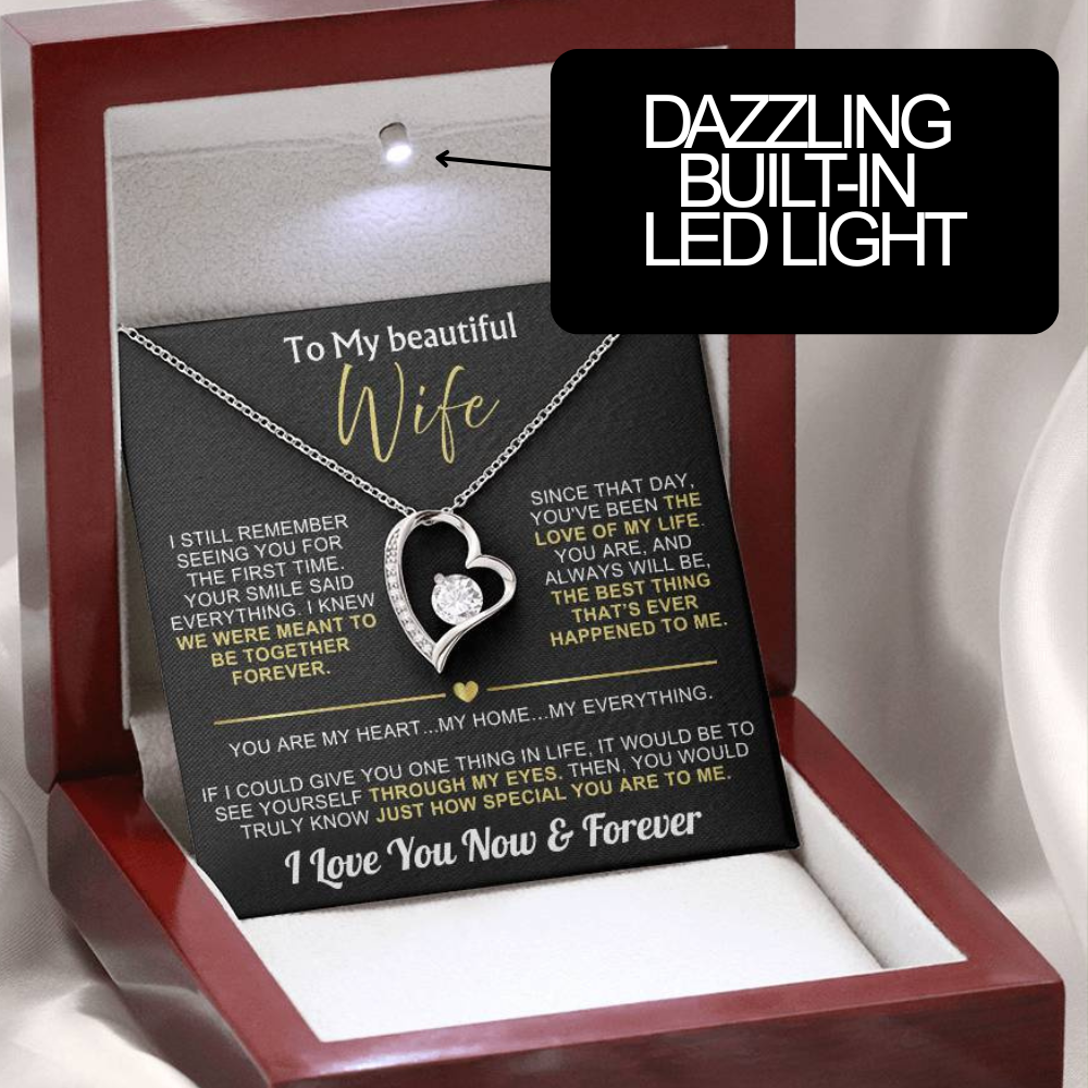 To My Wife - I Love You Now & Forever Necklace Gift Set