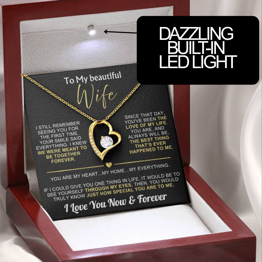 To My Wife - I Love You Now & Forever Necklace Gift Set