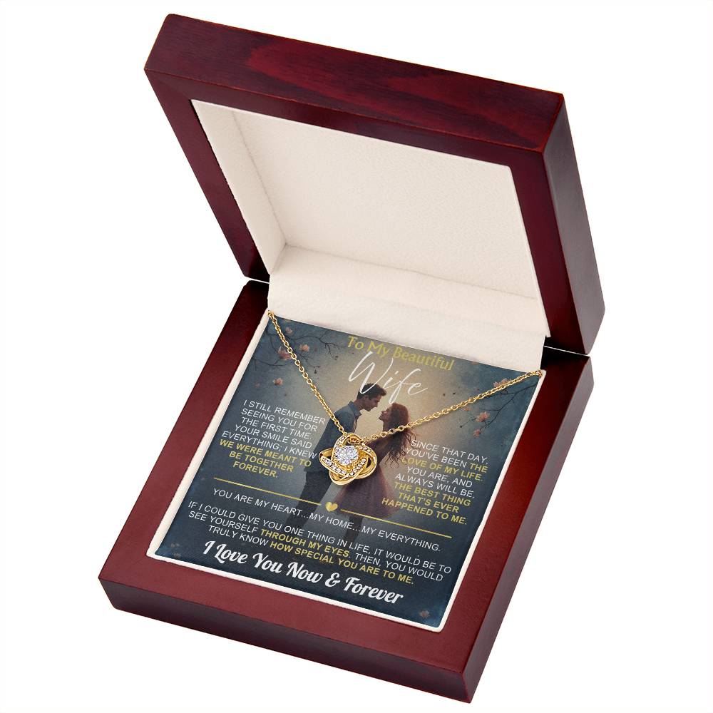 To My Wife - I Love You Now & Forever Love Knot - Gift Set
