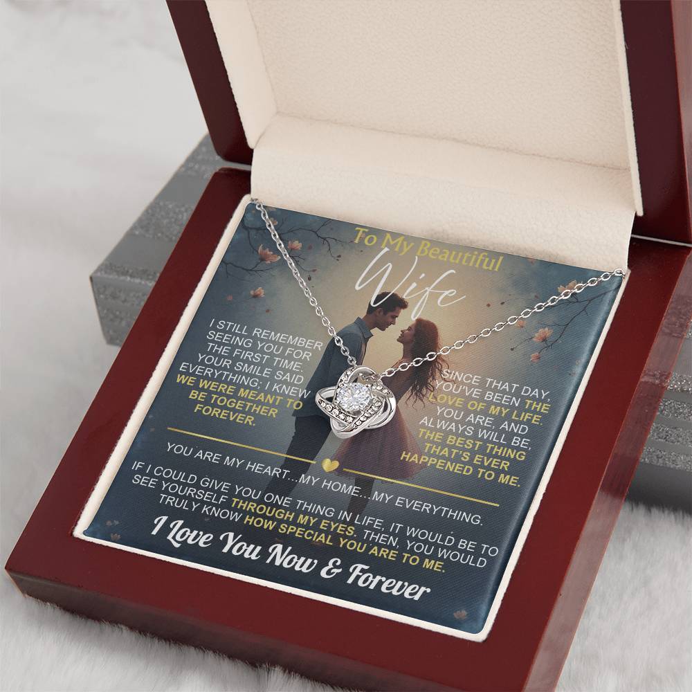To My Wife - I Love You Now & Forever Love Knot - Gift Set