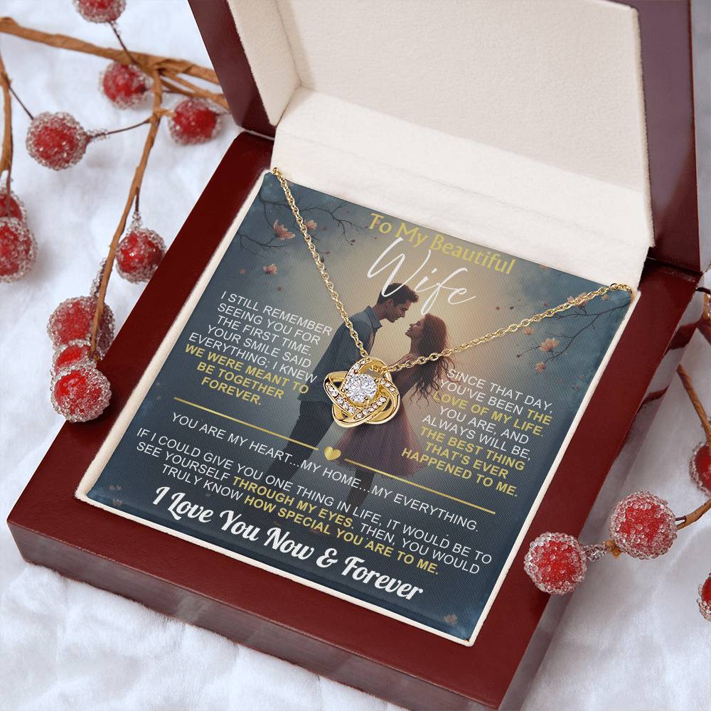 To My Wife - I Love You Now & Forever Love Knot - Gift Set