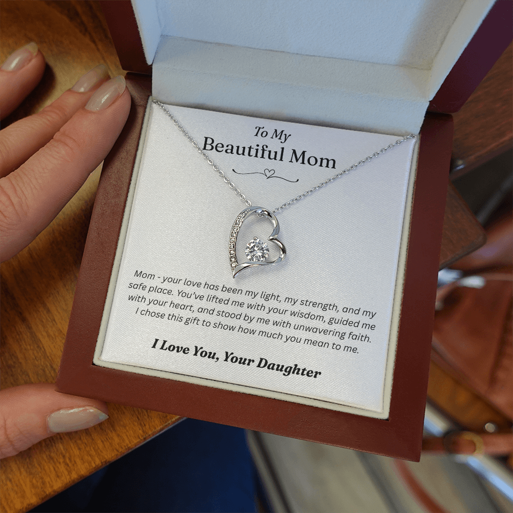 To My Mom From Your Daughter - Forever Love Gold Necklace