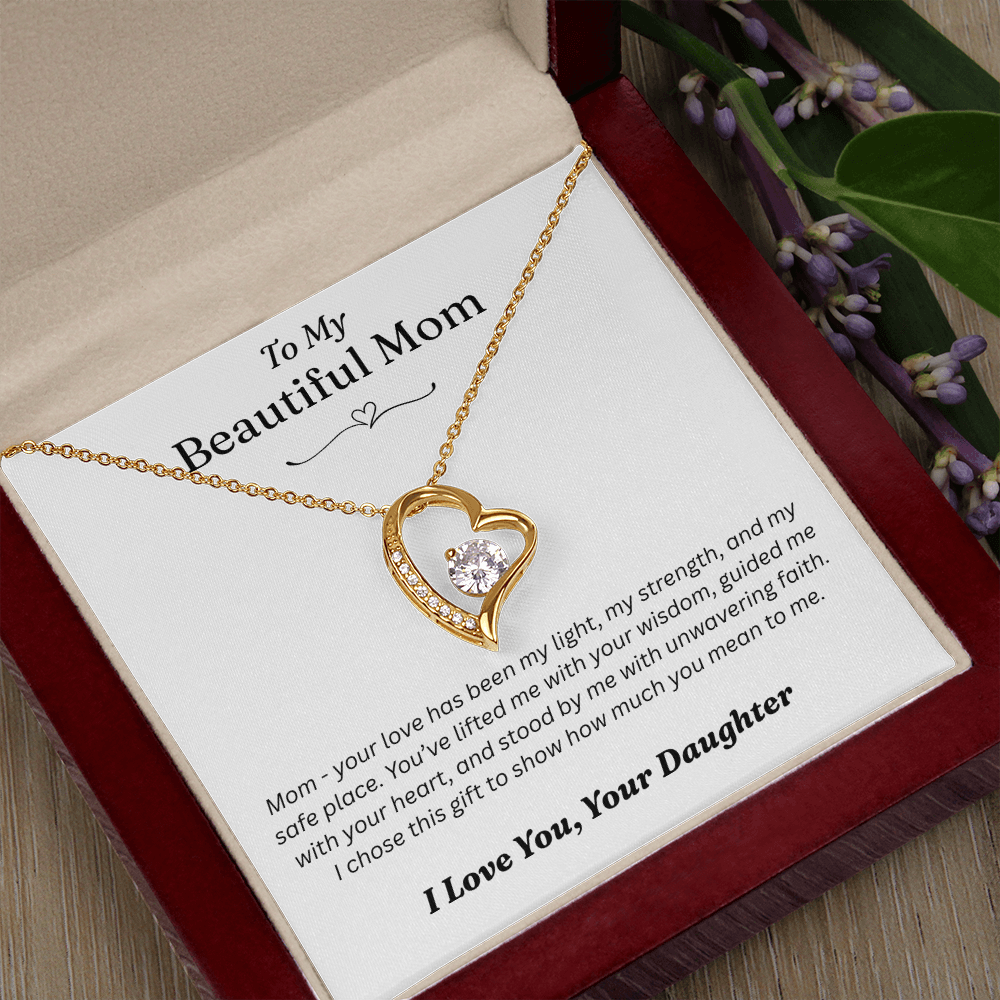 To My Mom From Your Daughter - Forever Love Gold Necklace