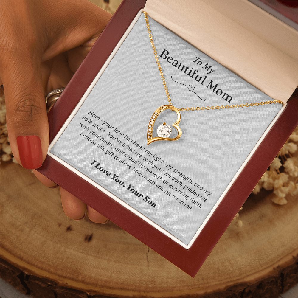 To My Mom From Your Son - Forever Love Gold Necklace