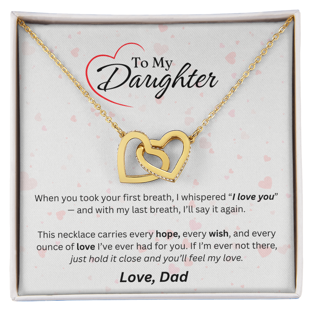 To My Daughter - Interlocking Hearts Necklace