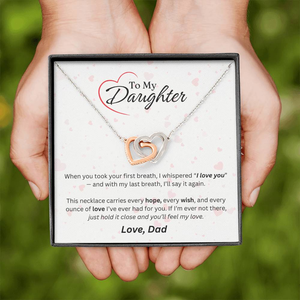 To My Daughter - Interlocking Hearts Necklace