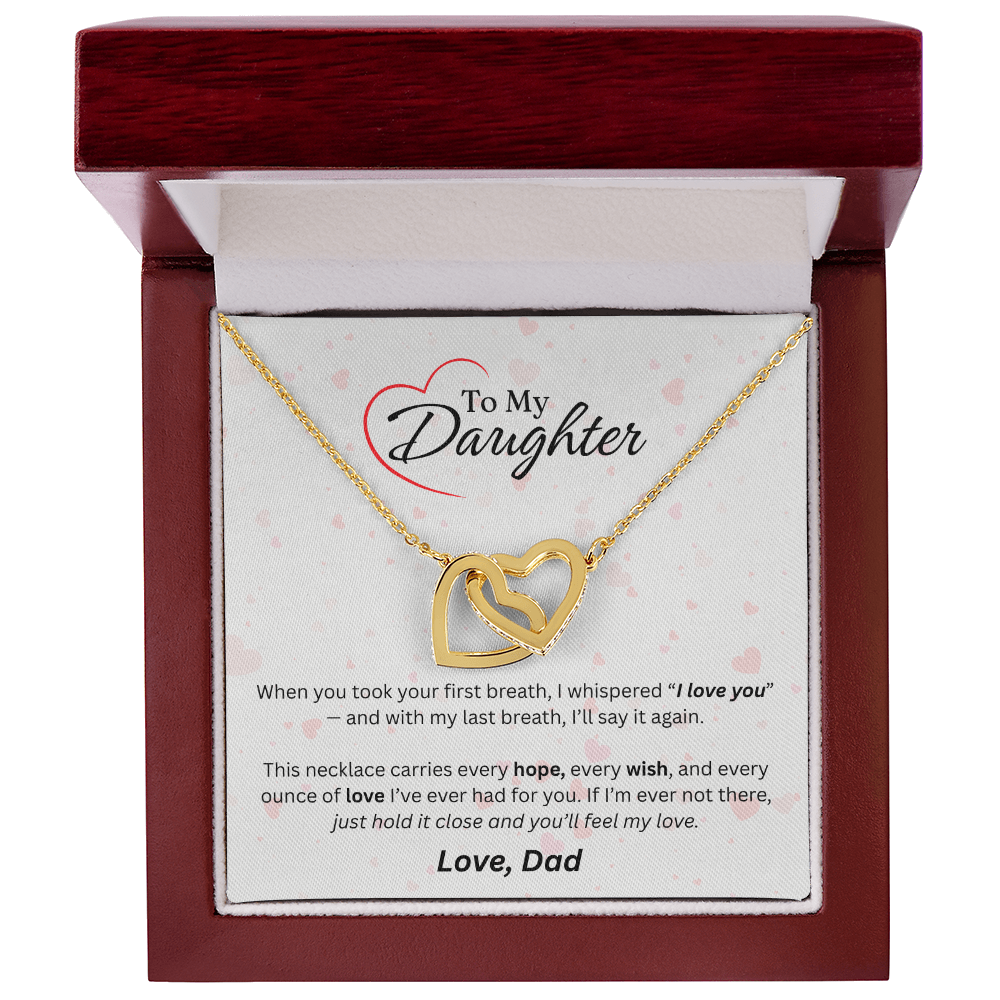 To My Daughter - Interlocking Hearts Necklace