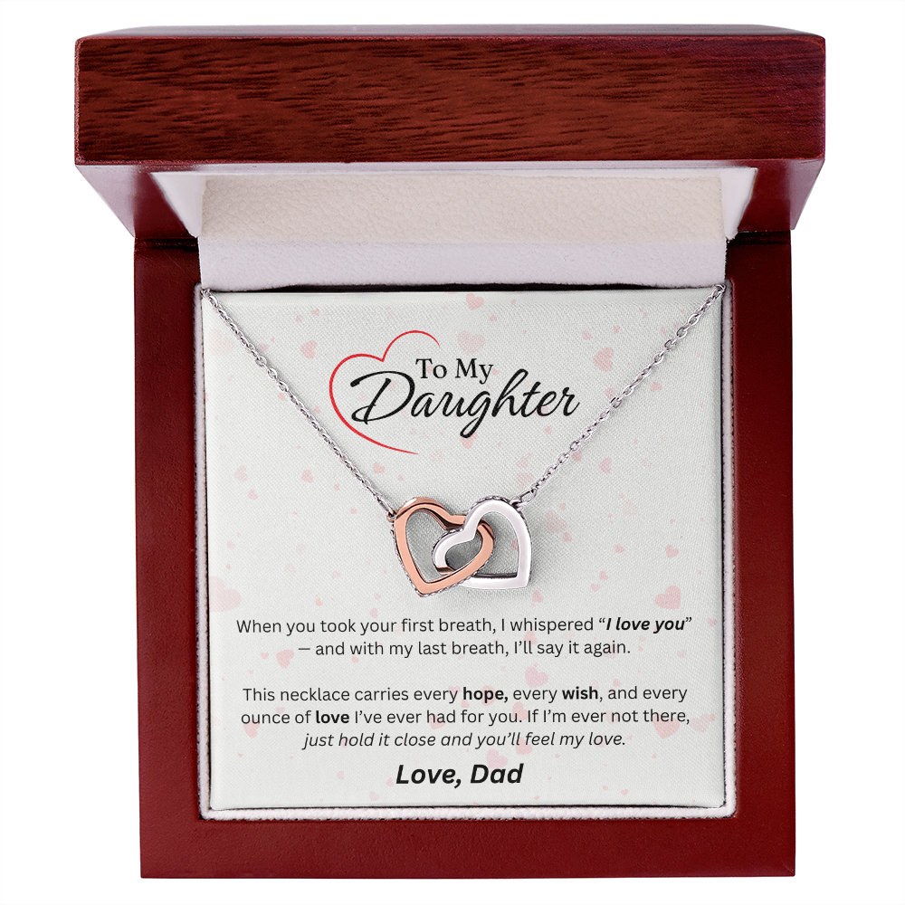 To My Daughter - Interlocking Hearts Necklace