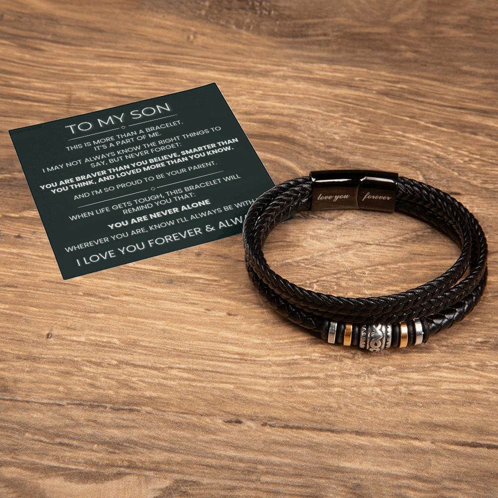 Love You Forever braided bracelet for son, view 13