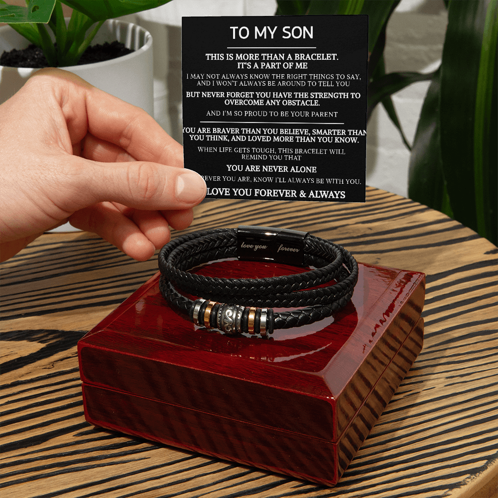 To My Son - I Love You Forever I Braided Bracelet