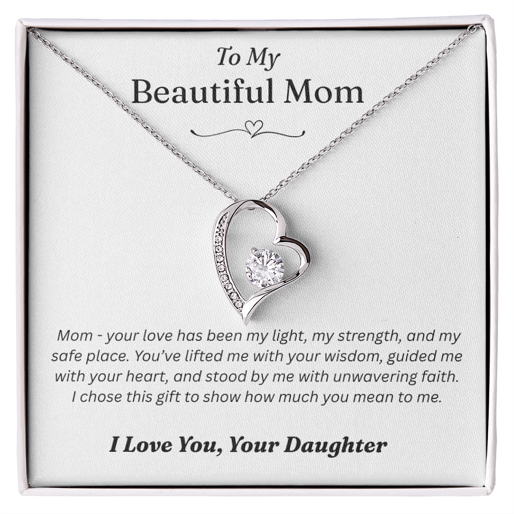 To My Mom From Your Daughter - Forever Love Gold Necklace