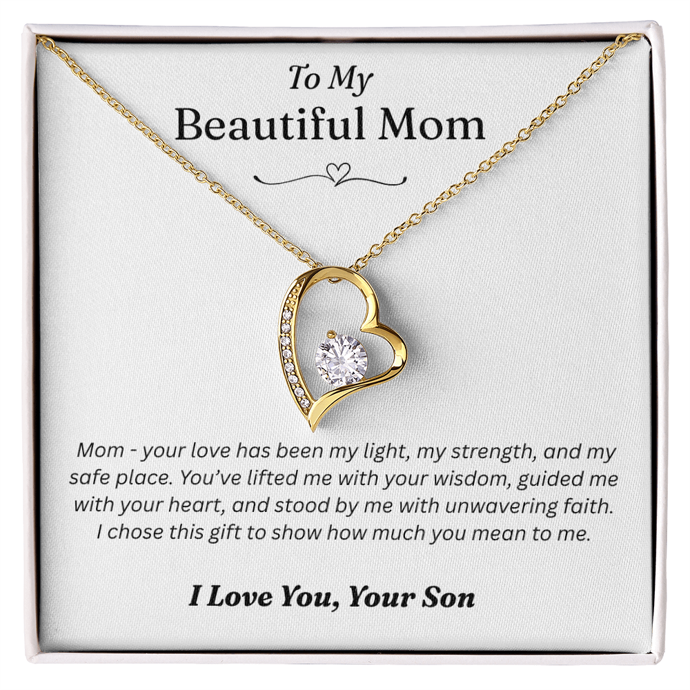To My Mom From Your Son - Forever Love Gold Necklace