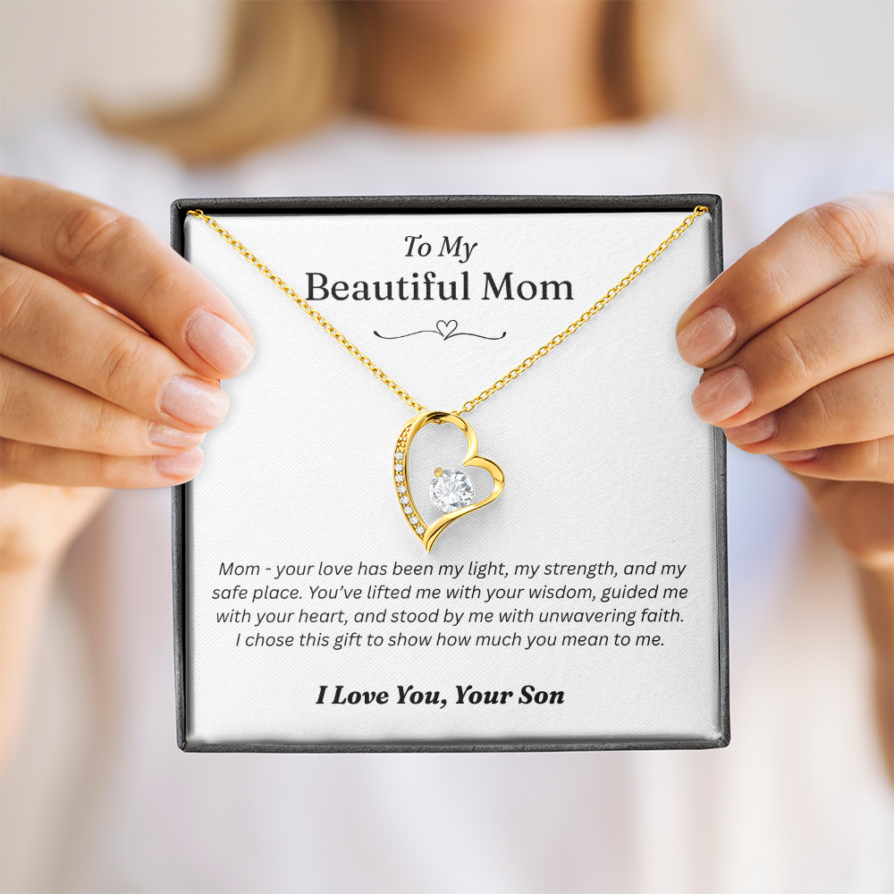 To My Mom From Your Son - Forever Love Gold Necklace