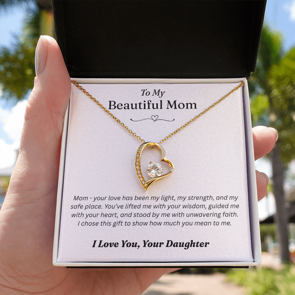 To My Mom From Your Daughter - Forever Love Gold Necklace