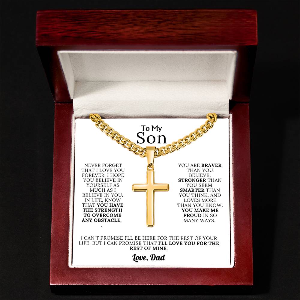 To My Son - Braver, Stronger, Smarter - Cross Gift Set