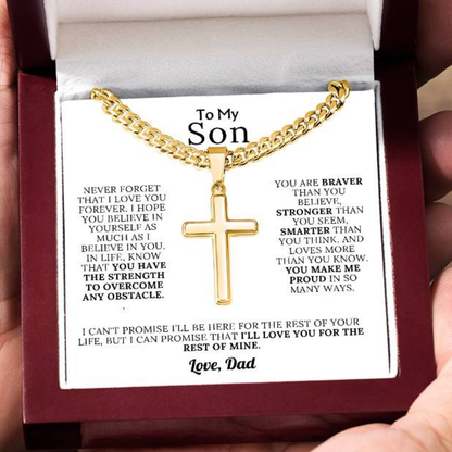 To My Son - Braver, Stronger, Smarter - Cross Gift Set
