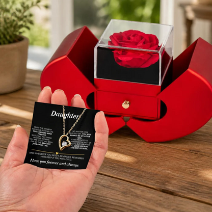 Always My Little Girl daughter necklace rose heart box, view 3