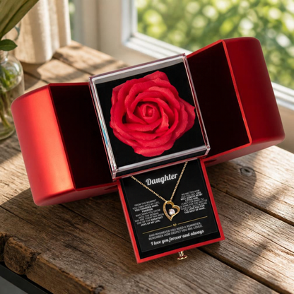 Always My Little Girl daughter necklace rose heart box, view 5