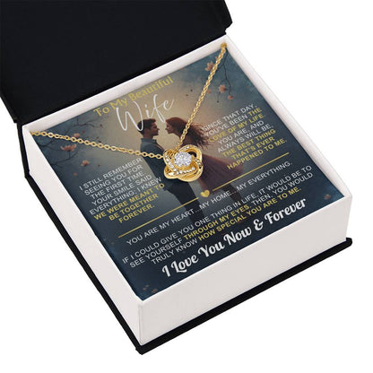 To My Wife - I Love You Now & Forever Love Knot - Gift Set