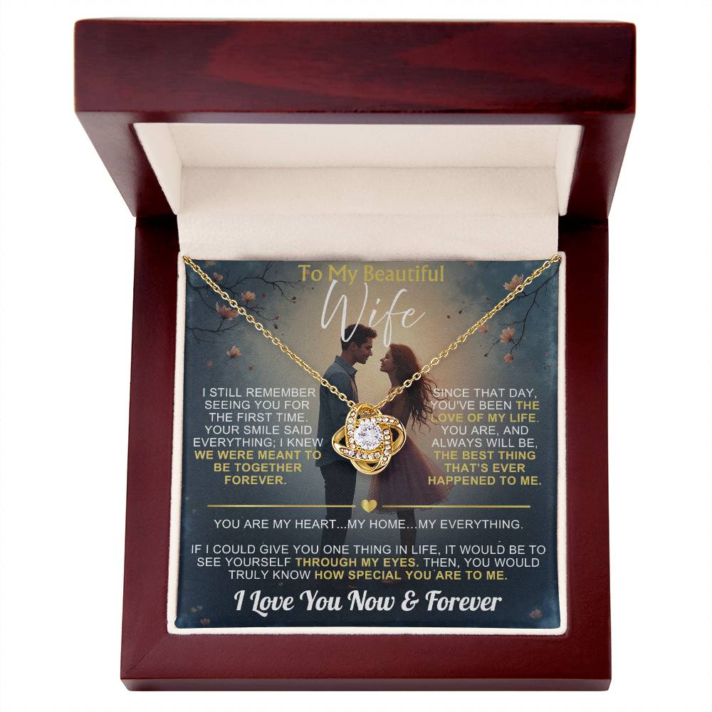 To My Wife - I Love You Now & Forever Love Knot - Gift Set