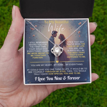 To My Wife - I Love You Now & Forever Love Knot - Gift Set