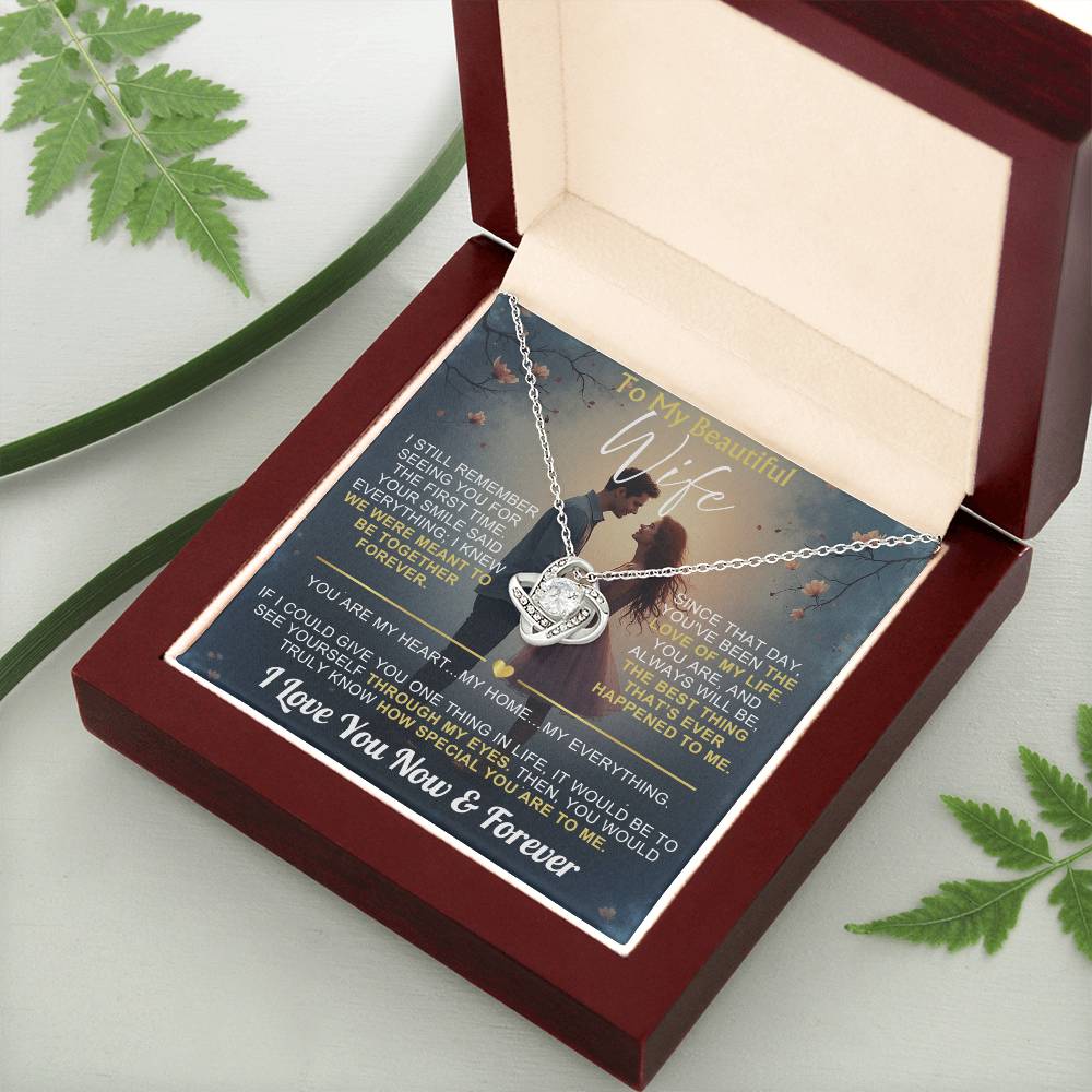 To My Wife - I Love You Now & Forever Love Knot - Gift Set
