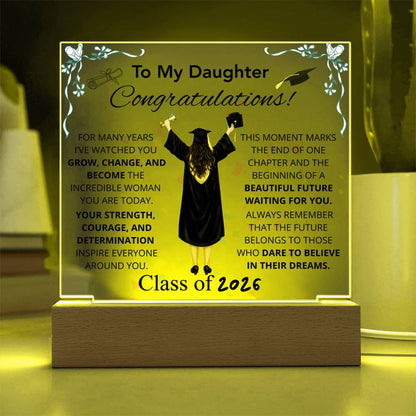 To My Daughter – Inspirational Graduation Plaque