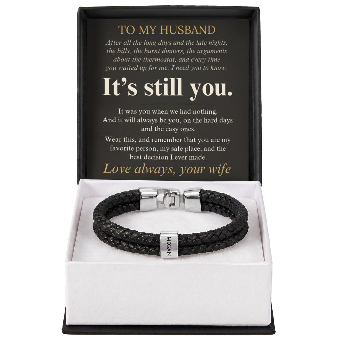 Personalized name bead bracelet for husband, view 13
