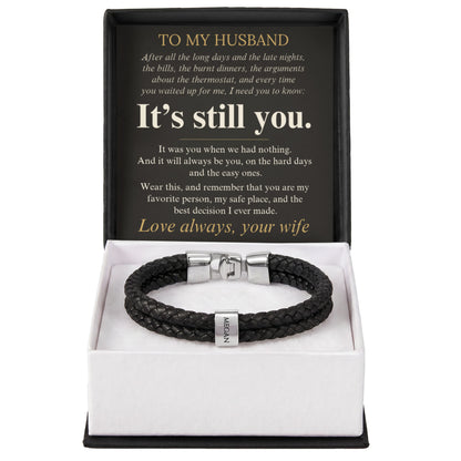 Personalized name bead bracelet for husband, view 13