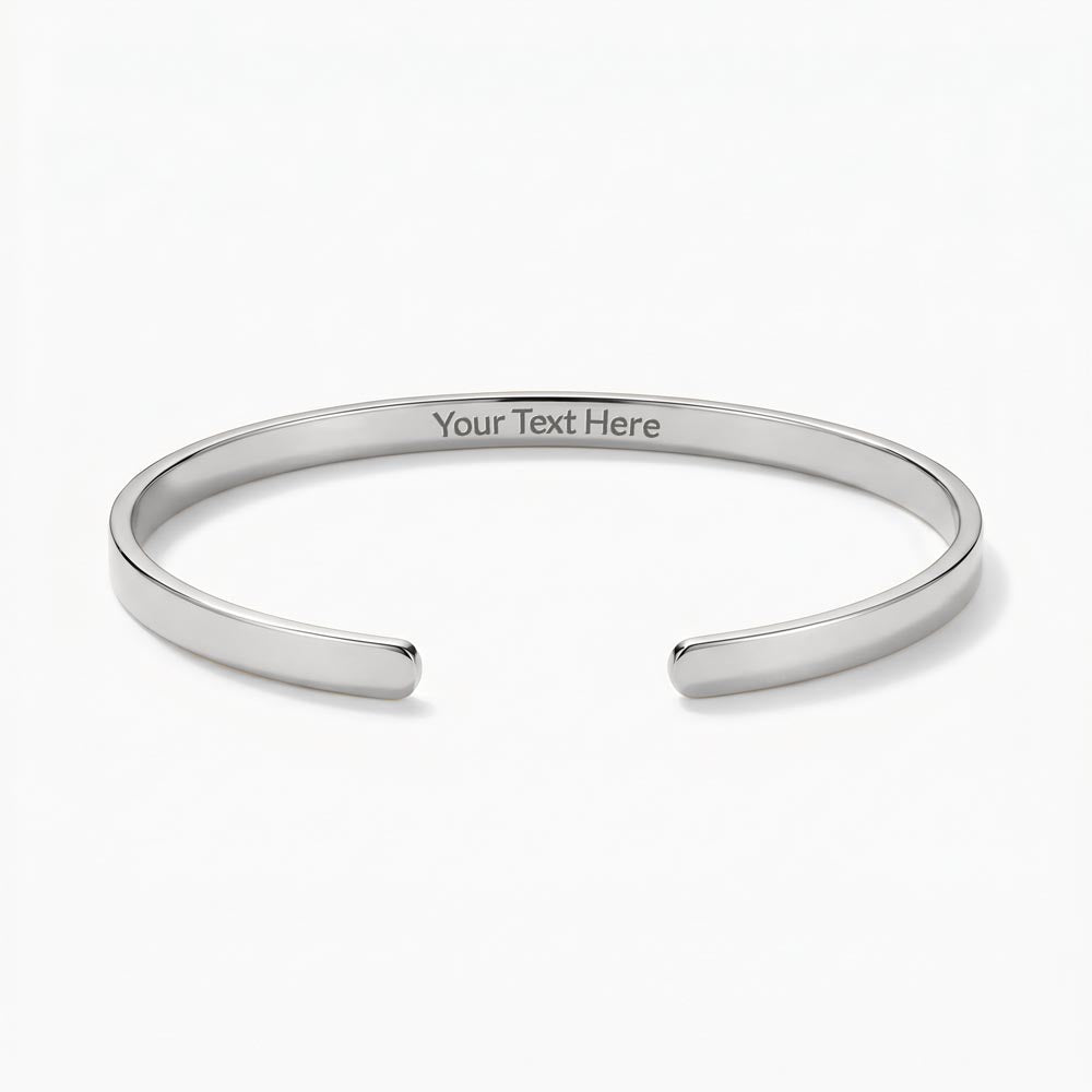 Engraved cuff bracelet for son, view 3