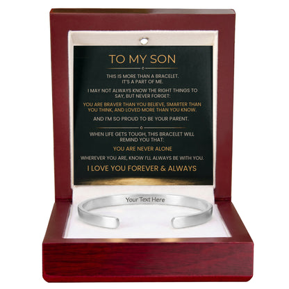 Engraved cuff bracelet for son, view 10