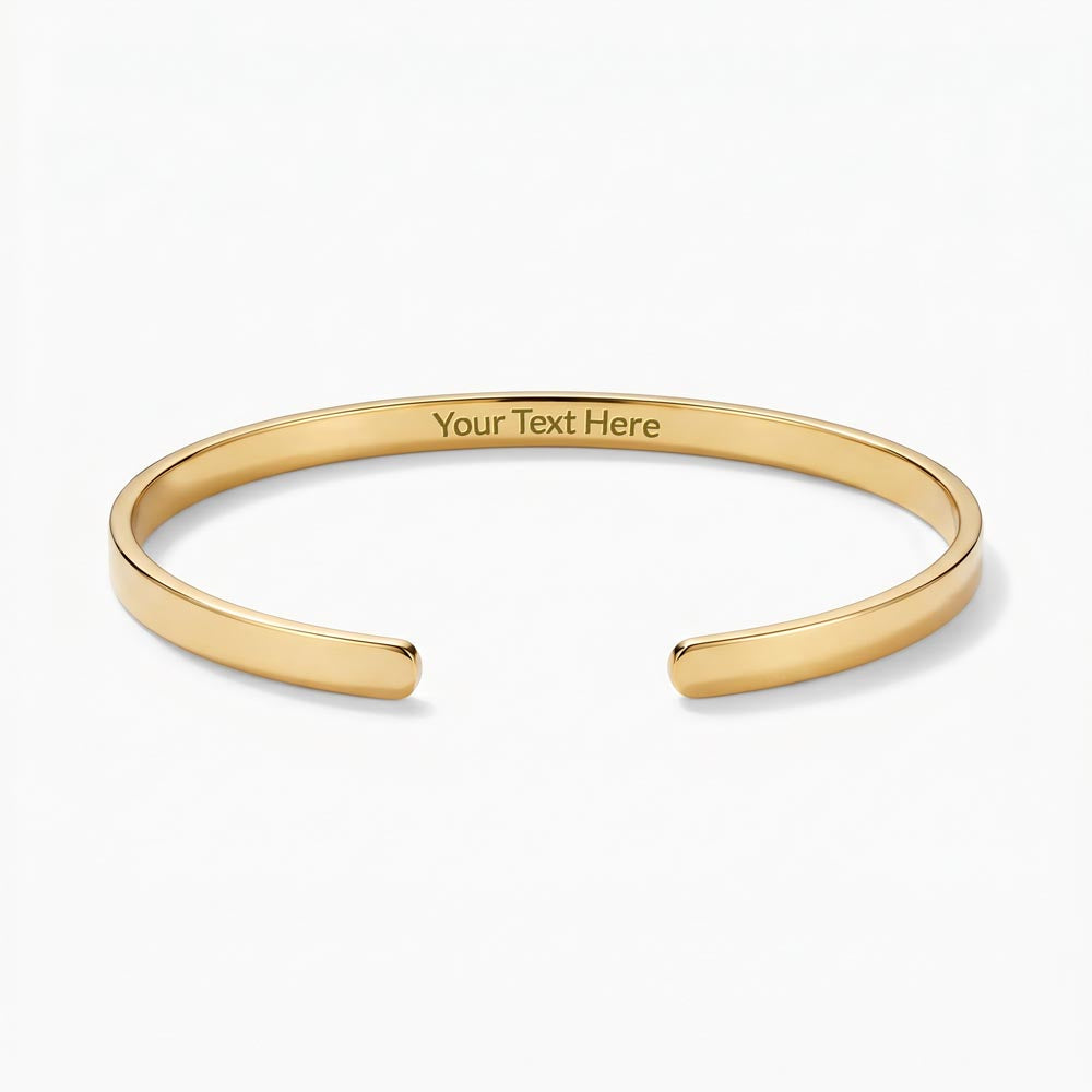 Engraved men's cuff bracelet, view 6