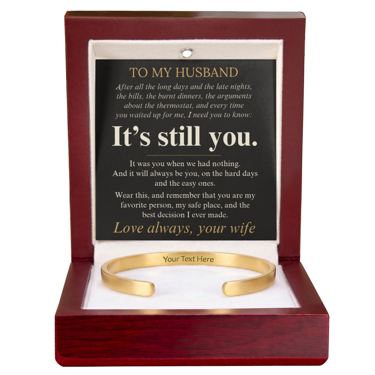 Engraved men's cuff bracelet, view 13