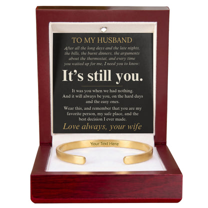 Engraved men's cuff bracelet, view 13