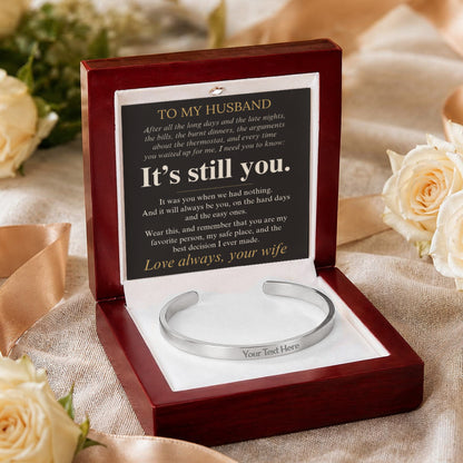 Personalized cuff bracelet for husband, view 11