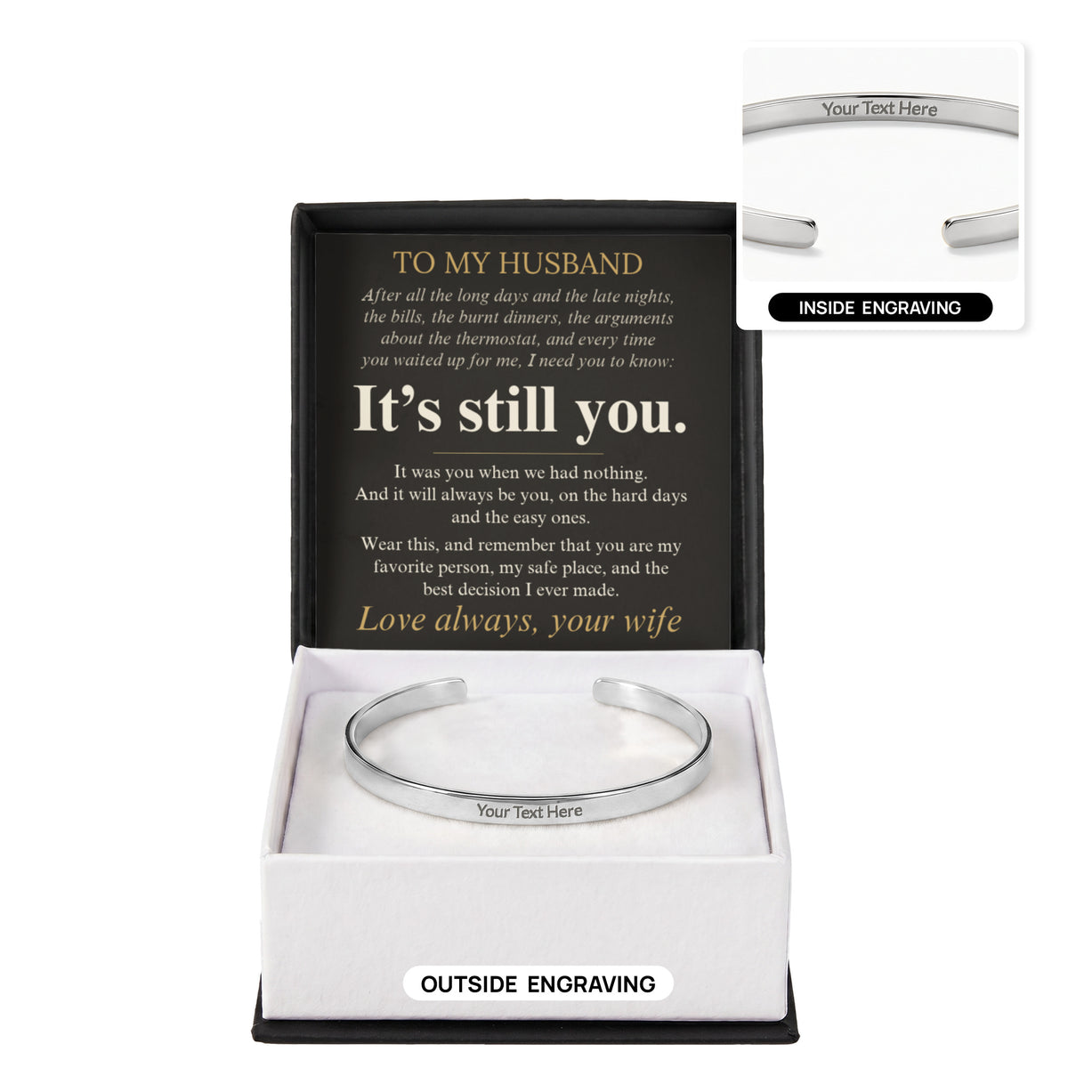 It's Still You husband cuff bracelet gift set, view 4