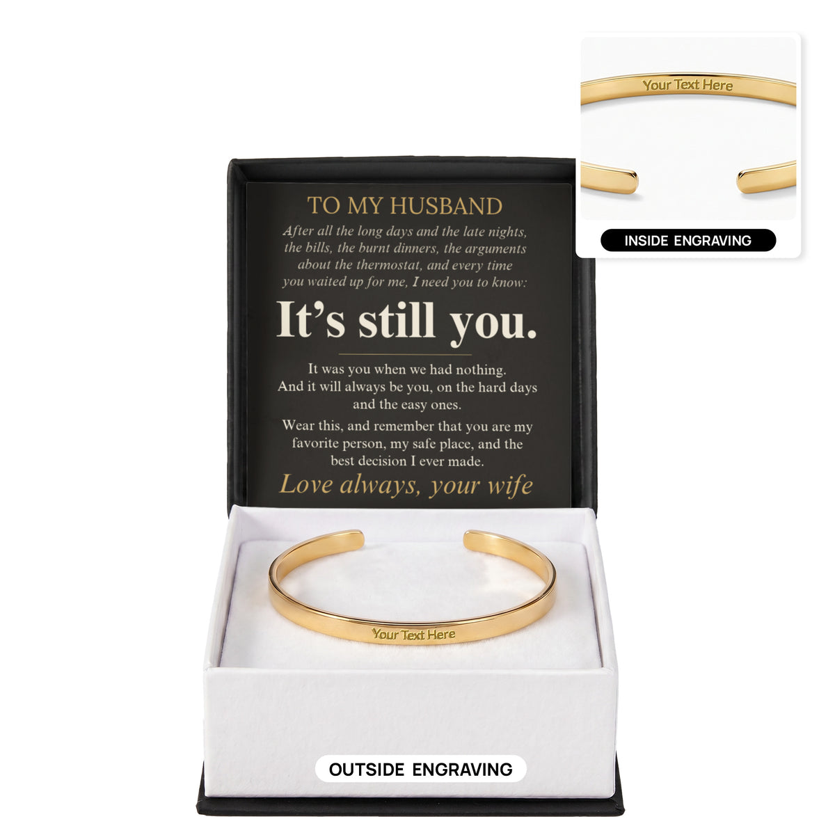 It's Still You husband cuff bracelet in luxury box, view 7