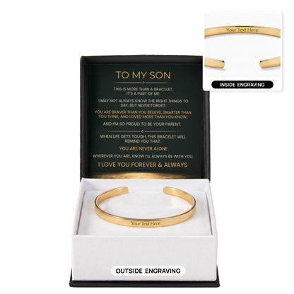 Engraved cuff bracelet for son, view 8