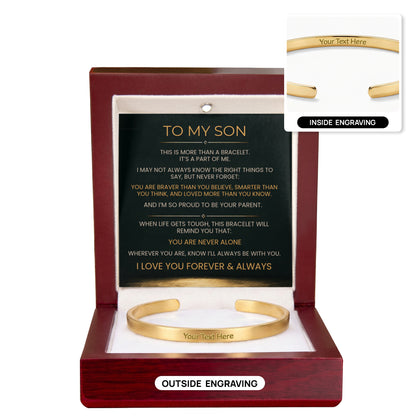 Engraved cuff bracelet for son, view 15