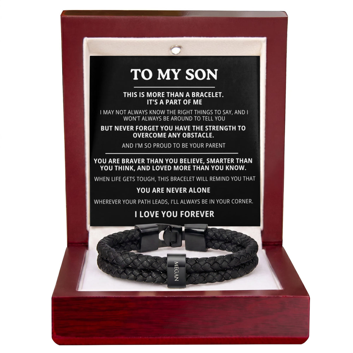 To My Son Bracelet - Personalized I Love You Forever