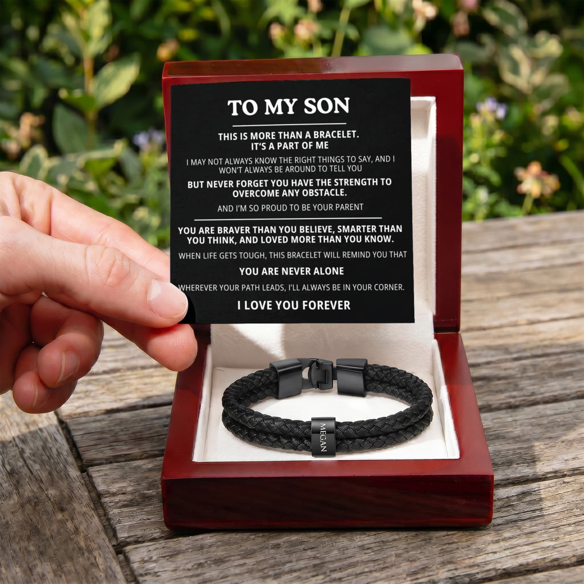 To My Son Bead Bracelet.- Personalized I Love You Forever