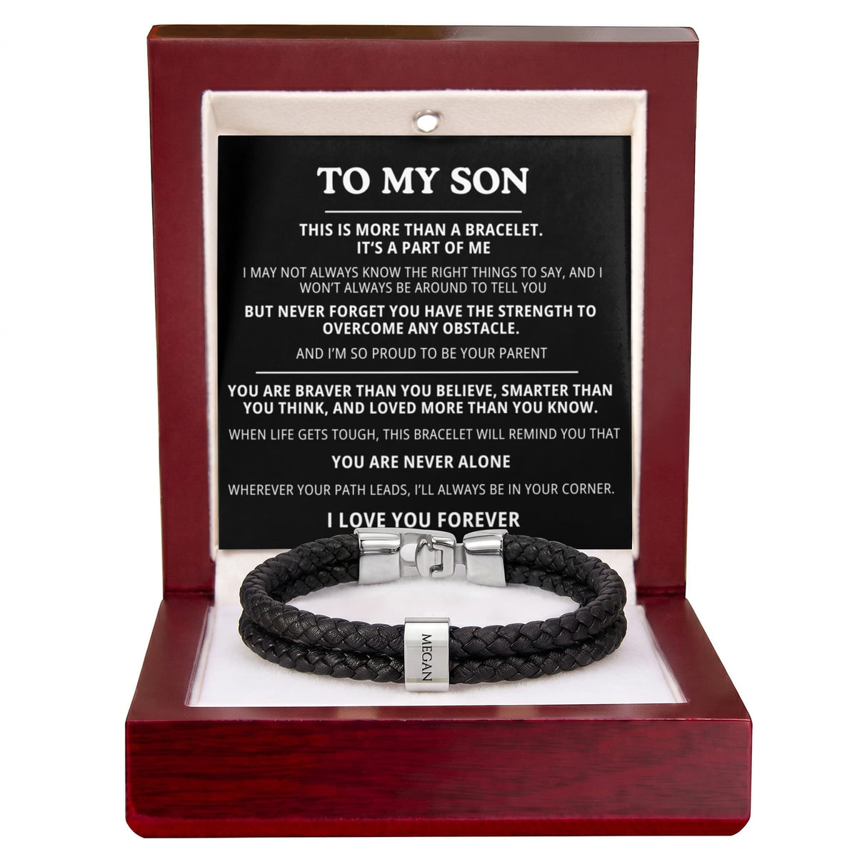 To My Son Bead Bracelet.- Personalized I Love You Forever