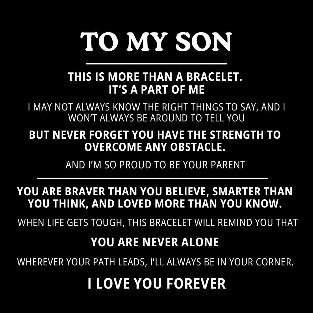 To My Son Bracelet - Personalized I Love You Forever