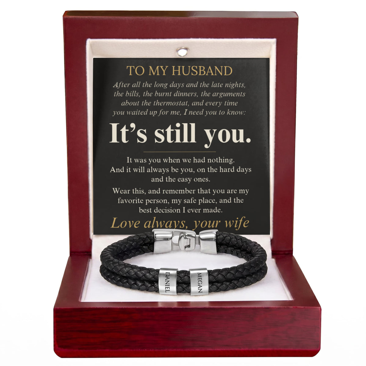 To My Husband – It's Still You Personalized Name Bracelet