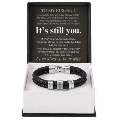 Personalized name bead bracelet for husband, view 15