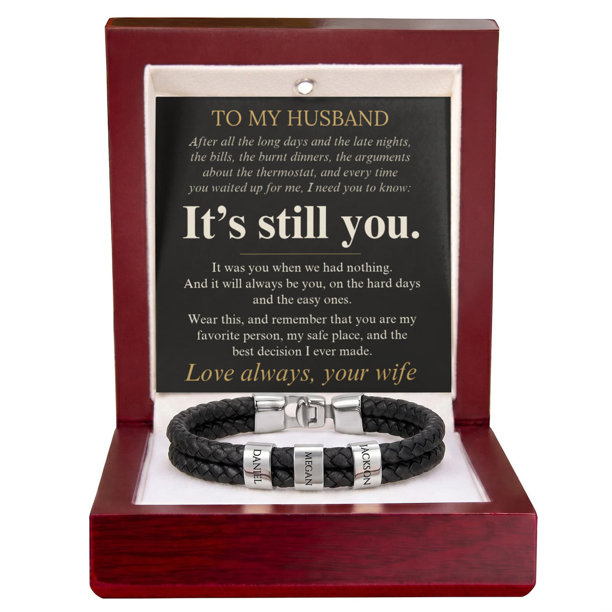 To My Husband – It's Still You Personalized Name Bracelet