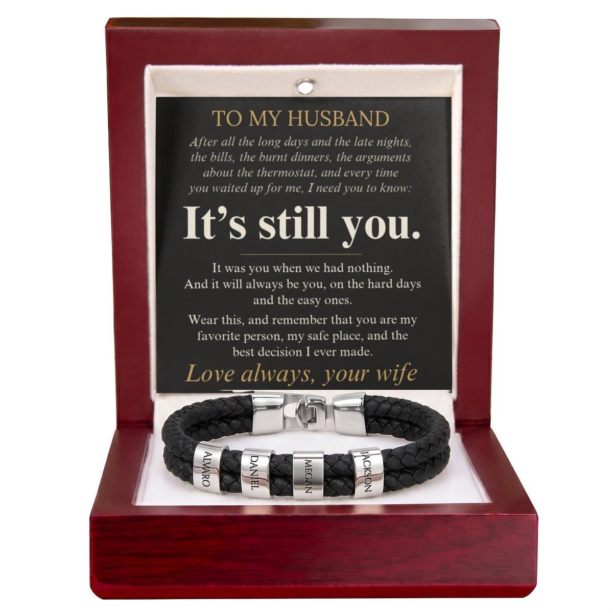 To My Husband – It's Still You Personalized Name Bracelet