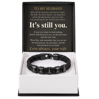 Personalized name bead bracelet for husband, view 8