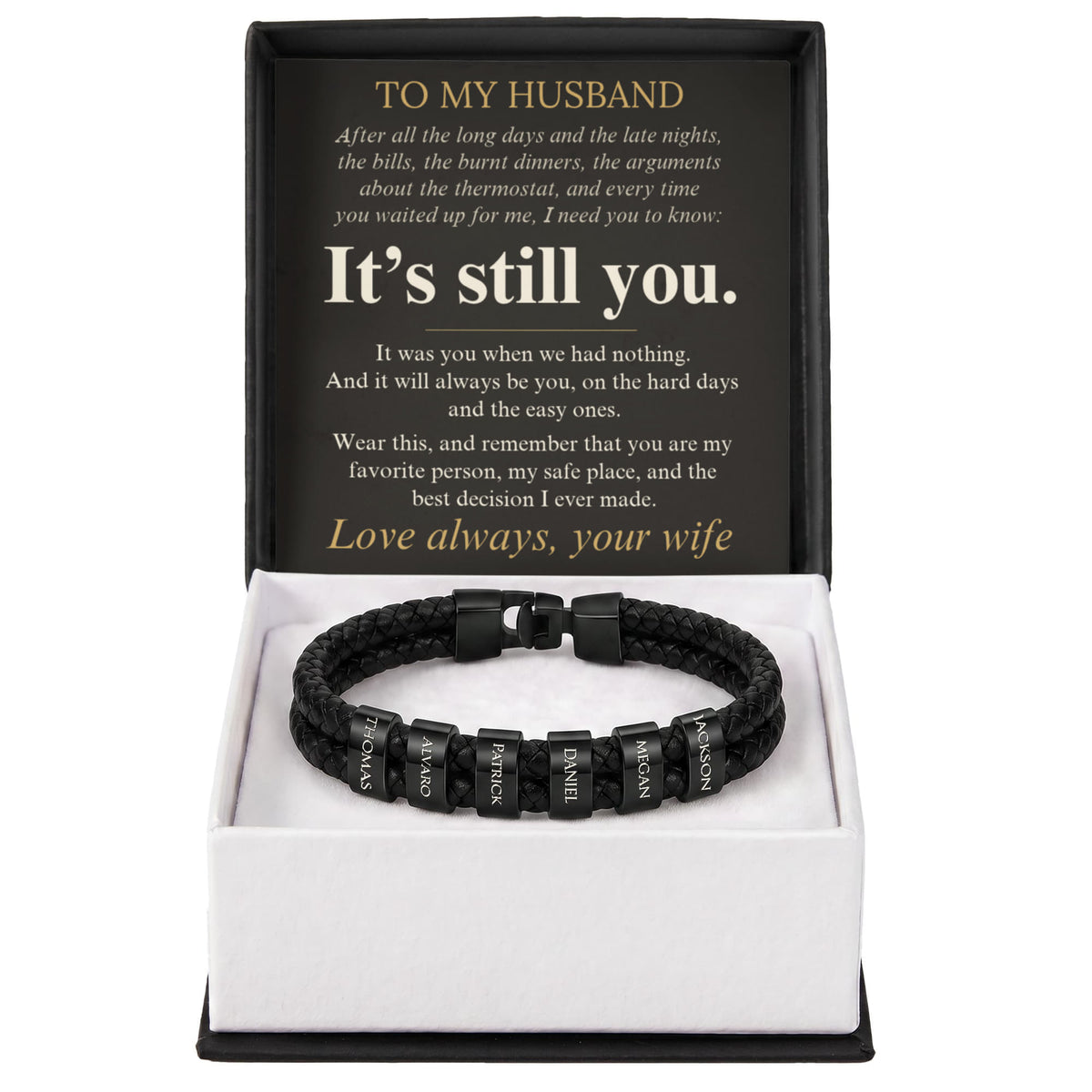 Personalized name bead bracelet for husband, view 10