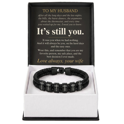 Personalized name bead bracelet for husband, view 10